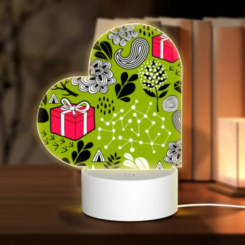 Love Acrylic Night Light, A green and black patterned fabric with a pink ribbon and a red box. Love Acrylic Night Light, A Green And Black Patterned Fabric With A Pink Ribbon And A Red Box. -Nuas Diy Shop 326efbdb7a4d3df0111c5e5964dbf0c62bc9bf95