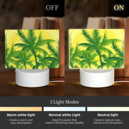 Rectangular Acrylic Night Light, A Bunch Of Palm Trees With Yellow Polka Dots. -Nuas Diy Shop 328556b7e6fcbbd2416debde0e2a4bc8e115300e