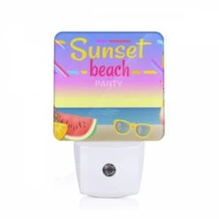 Night Light, A Colorful Beach Party Advertisement With A Watermelon