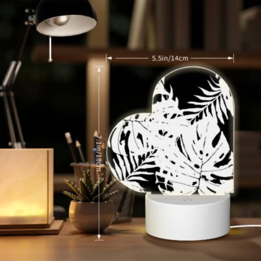 Love Acrylic Night Light, A Black And White Photo Of A Leafy Plant. -Nuas Diy Shop 3314c71223b72dbb382c0851905461f2c520a7c2