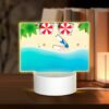 Rectangular Acrylic Night Light, A Red And White Umbrella Is Laying On The Beach. -Nuas Diy Shop 3337f5393357efdeeed74a2058796fc57e8bec78