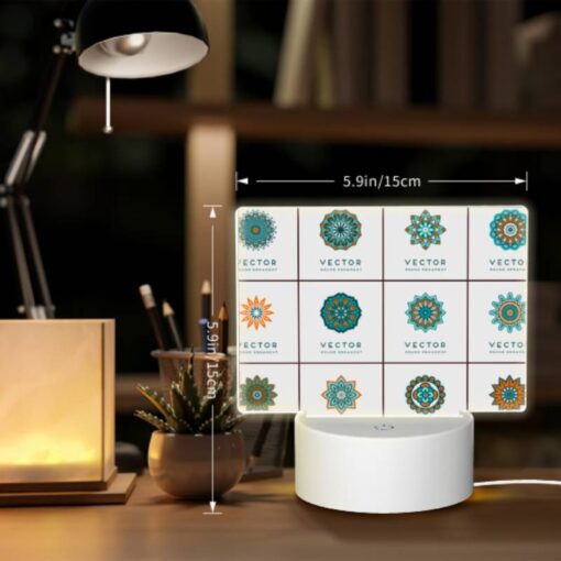 Rectangular Acrylic Night Light, A Collection Of Different Colored Geometric Shapes. -Nuas Diy Shop 333eb89cfb40f10c3c89b6b5165e89e115f3ab84