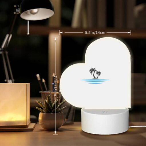 Love Acrylic Night Light, A Black And White Image Of A Beach With Palm Trees. -Nuas Diy Shop 33b106e60086223adaad5feabd2382ee87c40c88