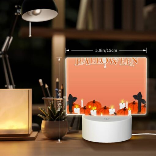 Rectangular Acrylic Night Light, A Halloween Scene With Lit Candles And Pumpkins. -Nuas Diy Shop 33cf90b0e131ae09b1dddd9ecc17936c664a0371