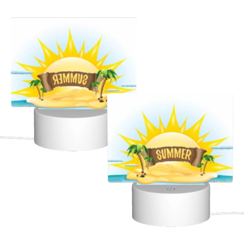 Rectangular Acrylic Night Light, A sunny day at the beach with a sign that says "Summer". Rectangular Acrylic Night Light, A Sunny Day At The Beach With A Sign That Says "Summer". -Nuas Diy Shop 342439b8f5c49dc1e86ab90a7d74141729a81b69