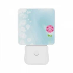 Night Light Set Of 2, A Single Pink Flower Stands Out Against A Blue Background. 10 Night Light Set Of 2, A Single Pink Flower Stands Out Against A Blue Background. -Nuas Diy Shop 343aa35ea33746a253923bca5b52bf387ee6b0a1