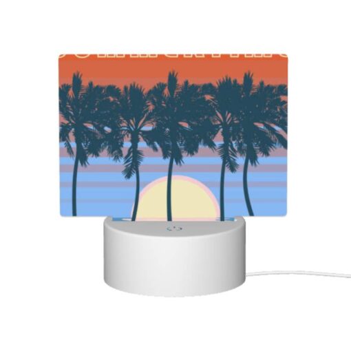 Rectangular Acrylic Night Light, A Colorful Poster Of A Sunset With Palm Trees. -Nuas Diy Shop 3446787301d77ea8389cb85db98f8b6e8caa31df
