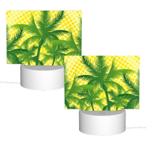 Rectangular Acrylic Night Light, A Bunch Of Palm Trees With Yellow Polka Dots. -Nuas Diy Shop 3450619332019bac8fe7bb7edd253160d7e41aaf