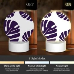 Round Acrylic Night Light, A Pattern Of Leaves On A White Background. 4 Round Acrylic Night Light, A Pattern Of Leaves On A White Background. -Nuas Diy Shop 34515de2d47f336f00de786923e907c2324d0693