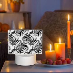 Rectangular Acrylic Night Light, A Pattern Of Hands And Birds On A Black And White Background. -Nuas Diy Shop 34bc85338d0fdf2e69c2cb43d9a7db2396da34ab