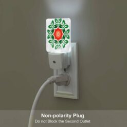 Night Light Set Of 2, A Green Leaf Design With A Red Center. -Nuas Diy Shop 351a2f7531150f8a7fa622e2d5f53516bd4330d4