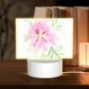 Rectangular Acrylic Night Light, A Pink Flower With Green Leaves. -Nuas Diy Shop 3545beab43d8d57934362b1a6c75255cfbe7e0c4