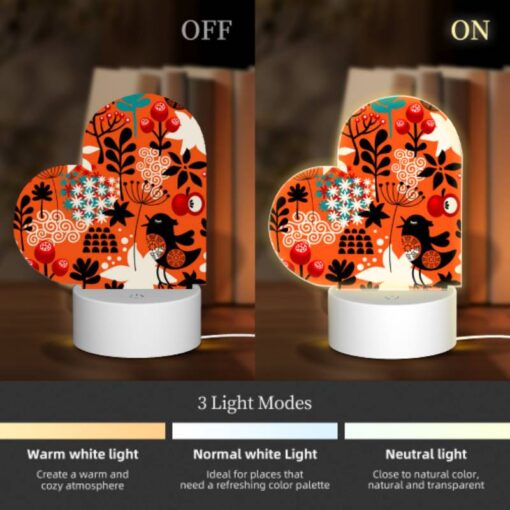 Love Acrylic Night Light, A Colorful Bird With A Star On Its Chest Is Perched On A Branch. -Nuas Diy Shop 35960b65c18c7ec780cc8e1f9dcf9297cb826188