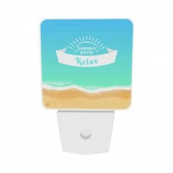Night Light Set Of 2, A Blue And White Sign That Says "Summer Party Relax.". -Nuas Diy Shop 35bc12f20b9fb14123da9ff79e51c690b76d40a4