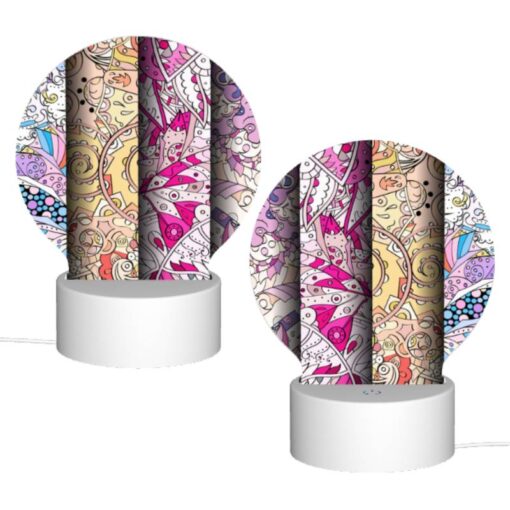 Round Acrylic Night Light, Three Colorful Artworks Are Displayed Side By Side. -Nuas Diy Shop 360b26c9631b297ea9e113d142863595292e10ab