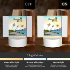 Rectangular Acrylic Night Light, A Colorful Poster Of A Tropical Island With A Pineapple On Top. -Nuas Diy Shop 362d13c2baafb21229a6141be48ab3761dbbb87d