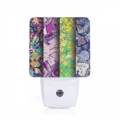 Night Light, Four Different Colored Designs Of A Leaf.