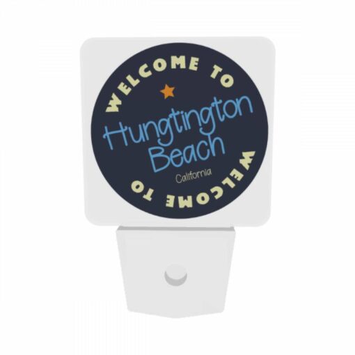 Night Light Set Of 2, A Blue And White Sign That Says Welcome To Huntington Beach. -Nuas Diy Shop 366d1d5dd2382a37fa36249c7d45e186fc5135f5