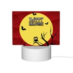 Rectangular Acrylic Night Light, A Cartoon Owl Sitting On A Branch In Front Of A Full Moon. -Nuas Diy Shop 36dcb8e155098f734c6e131094c9ae02141ac38e