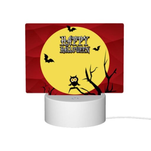 Rectangular Acrylic Night Light, A Cartoon Owl Sitting On A Branch In Front Of A Full Moon. -Nuas Diy Shop 36dcb8e155098f734c6e131094c9ae02141ac38e