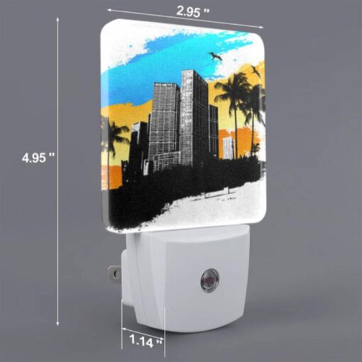 Night Light Set Of 2, A Black And White Drawing Of A City With A Bird Flying Above It. -Nuas Diy Shop 36fc2c6f6f7acadf831d05cecd9280a4a22b8914