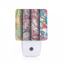 Night Light, Four Different Colored Designs Of A Sunflower.