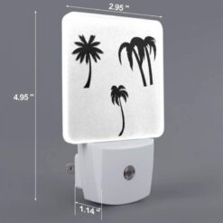 Night Light, Three Black And White Palm Trees On A White Background. -Nuas Diy Shop 3706ce46c0f3c6e4102ba3076d9633959e023a22