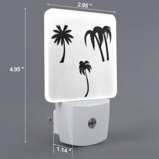 Night Light, Three Black And White Palm Trees On A White Background. -Nuas Diy Shop 3706ce46c0f3c6e4102ba3076d9633959e023a22