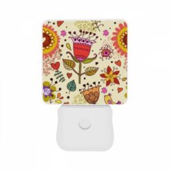 Night Light Set Of 2, A Colorful Flower With A Red Center Is Surrounded By Other Flowers And Hearts. -Nuas Diy Shop 370f8e3b59731148801a57b7c3eb413e641b4e11
