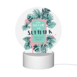Round Acrylic Night Light, A Colorful Poster That Says "Say Hello To Summer" With A Palm Tree On It. -Nuas Diy Shop 376b2107a082c323edda25385275b0e518c95d69