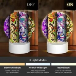 Round Acrylic Night Light, Four Different Colored Designs Of A Leaf. -Nuas Diy Shop 37ba4e8ab3bdd309dfee0f97c398ea83d14e64c3