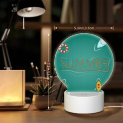 Round Acrylic Night Light, A Colorful Illustration Of A Boat -Nuas Diy Shop 37e57ac21147f732c2ee7069e3aeee2ce7a3a33b