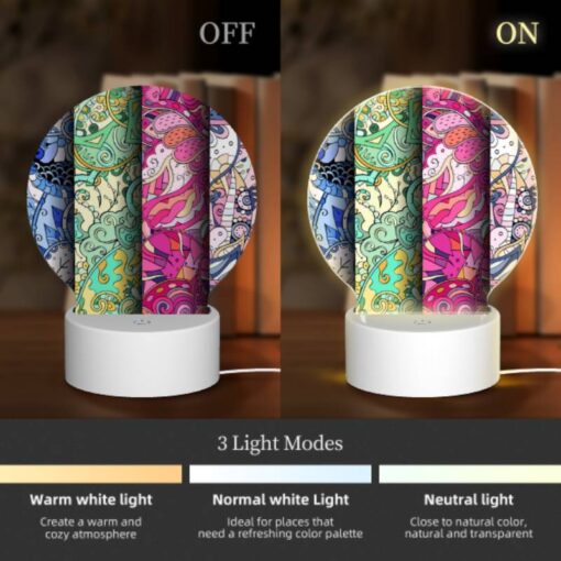 Round Acrylic Night Light, Four Different Colored Designs Of A Bird. -Nuas Diy Shop 3896884ae96059e16435bf863fd09b65a0897ae6