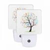 Night Light Set Of 2, A Colorful Tree With Many Different Colored Flowers On It. -Nuas Diy Shop 38a5147d44abd23d3533fe7697bdc6e3ecd65888