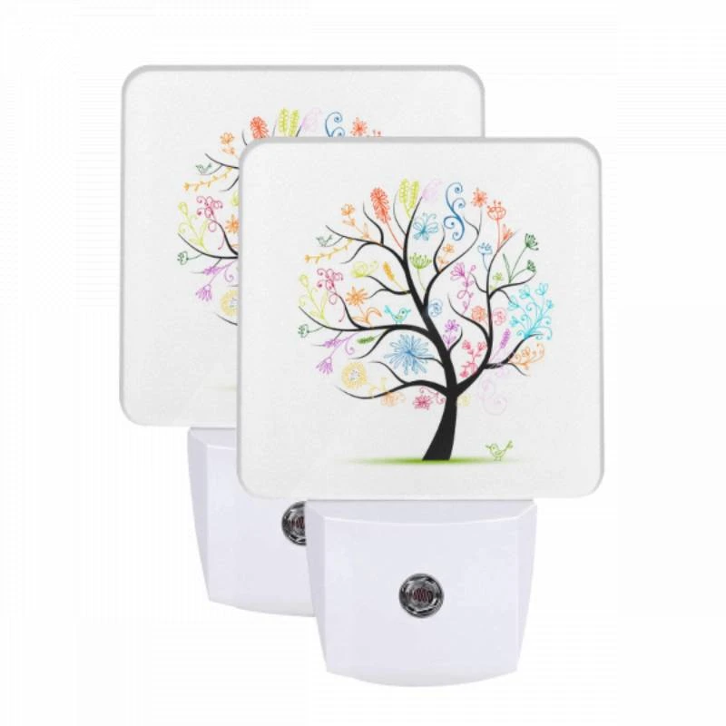 Night Light Set of 2, A colorful tree with many different colored flowers on it. Night Light Set Of 2, A Colorful Tree With Many Different Colored Flowers On It. -Nuas Diy Shop 38a5147d44abd23d3533fe7697bdc6e3ecd65888