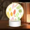 Round Acrylic Night Light, A Collection Of Leaves In Various Colors. -Nuas Diy Shop 39a728042ef9f1af0a3585e3b255c6ca95ac6ae2