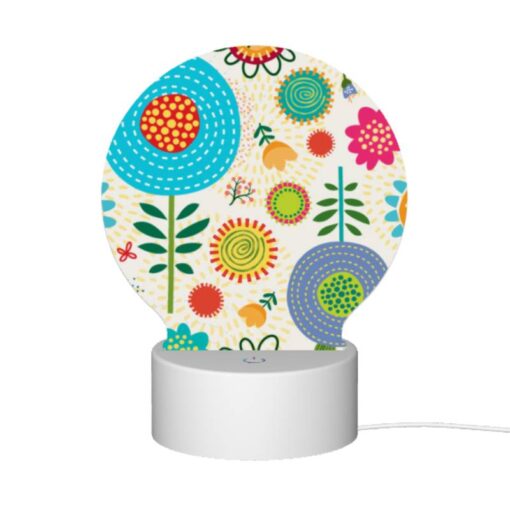 Round Acrylic Night Light, A Colorful Flower Pattern With Yellow -Nuas Diy Shop 39b82736fa1d7ae73bf200dd12d923e9202b34e6