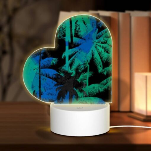 Love Acrylic Night Light, A Blue And Green Painting Of Palm Trees. -Nuas Diy Shop 3a8f881a9be12470e057693b0f72163d982ed016