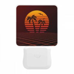 Night Light, A Sunset With A Palm Tree And Two Birds In The Sky. -Nuas Diy Shop 3aab588c9b179b804dd2764fac404ca12749463a