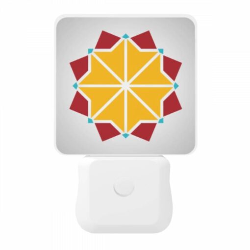 Night Light, A Yellow And Red Geometric Design. -Nuas Diy Shop 3acf1b7466445eb0357f47b6bc80caf39b43d109