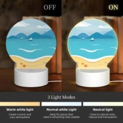 Round Acrylic Night Light, A Beach Scene With A Sailboat In The Water And A Sandy Shore. -Nuas Diy Shop 3aecfcb8ca71fbe5d8a4dc5f9a1ea8dd5569dd3f