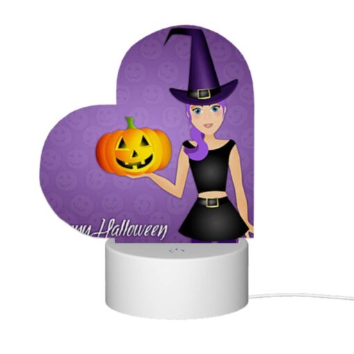 Love Acrylic Night Light, A Girl Wearing A Witch's Hat And Holding A Pumpkin. -Nuas Diy Shop 3aef0c9aac0a5b83db7e3d9d3c17566fdc48c3d6