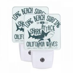 Night Light Set Of 2, A Poster Advertising Long Beach Surfing 1987.