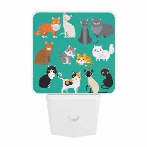 Night Light, A Collection Of Cats In Various Colors And Poses. -Nuas Diy Shop 3b52e9a831ff384a3cca1927a5c4e692194d3541