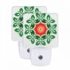 Night Light Set Of 2, A Green Leaf Design With A Red Center. -Nuas Diy Shop 3bcb662c6d701bceed81c193996a8f2c6caa05d2