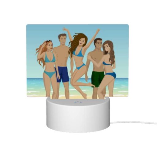 Rectangular Acrylic Night Light, Four People Are Standing On A Beach -Nuas Diy Shop 3c4a5a585ba58b6049a0407ca938aac513537044