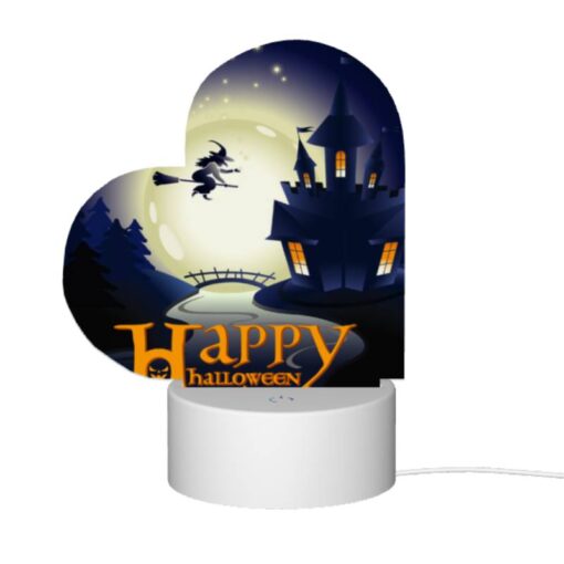 Love Acrylic Night Light, A Witch On A Broom Flies Over A Castle During A Halloween Celebration. -Nuas Diy Shop 3c750f61cf2013643484323d55fce3f2e6bae66a