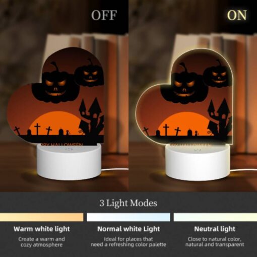 Love Acrylic Night Light, A Halloween Scene With Three Pumpkins And A Tree. -Nuas Diy Shop 3c76b901fc40e6de8ebd2040a700f0d559823a1c
