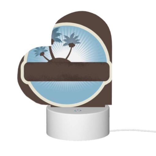 Love Acrylic Night Light, A Brown And White Circle With A Picture Of A Palm Tree On It. -Nuas Diy Shop 3cbef8975a87e8786fd644ec17d585a22320d866