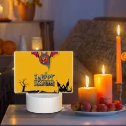 Rectangular Acrylic Night Light, A Halloween Banner With A Bat And A Pumpkin. -Nuas Diy Shop 3cdfdf3ff7c50fc0717d5f617495b777493ae7ee